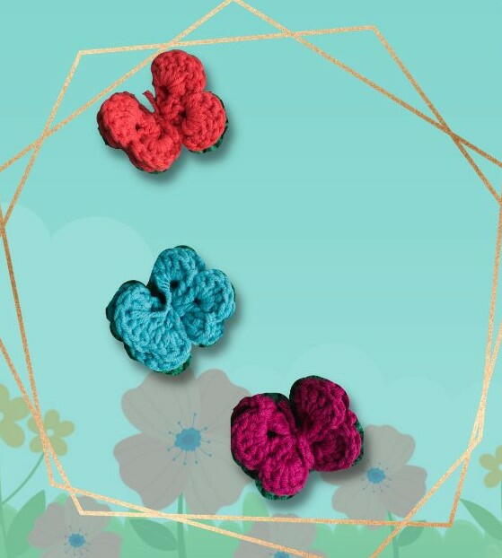 Crochet Double Layer Butterfly Applique Crochet Double Layer Butterfly Applique