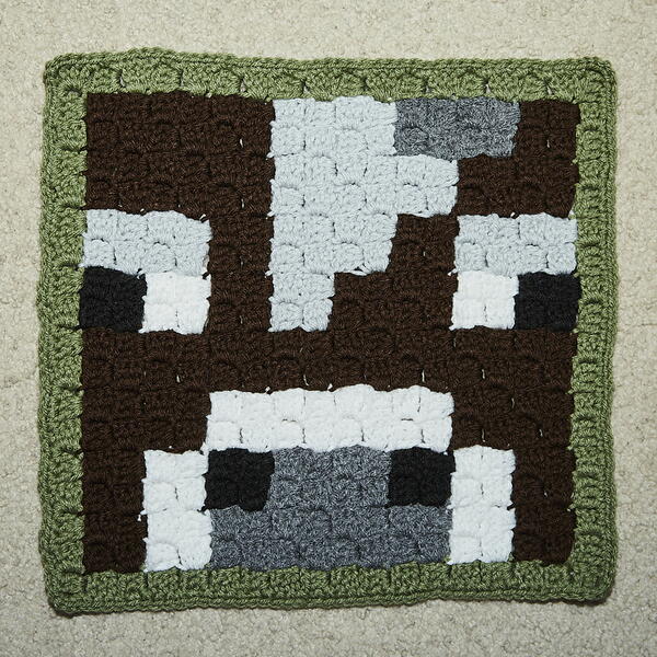 Minecraft Cow C2c Crochet Block Minecraft Cow C2c Crochet Block