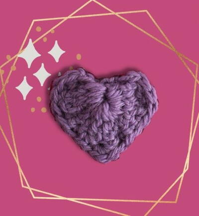 Lavender Crochet Heart Applique