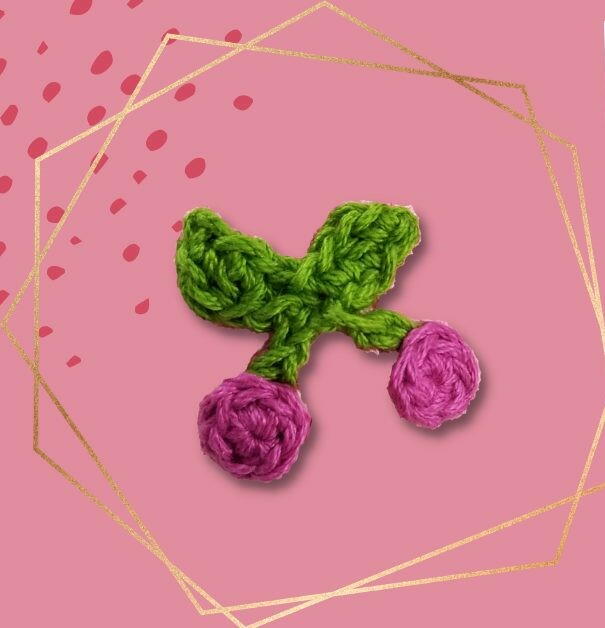 Crochet Cherry Applique Crochet Cherry Applique