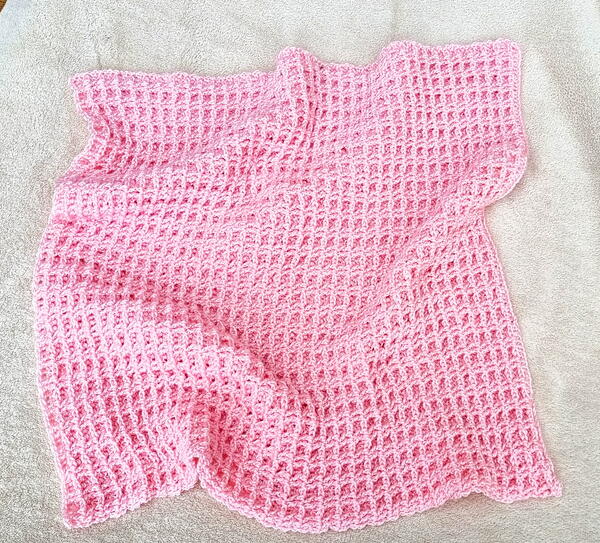 Double Waffle Crochet Baby Blanket Double Waffle Crochet Baby Blanket