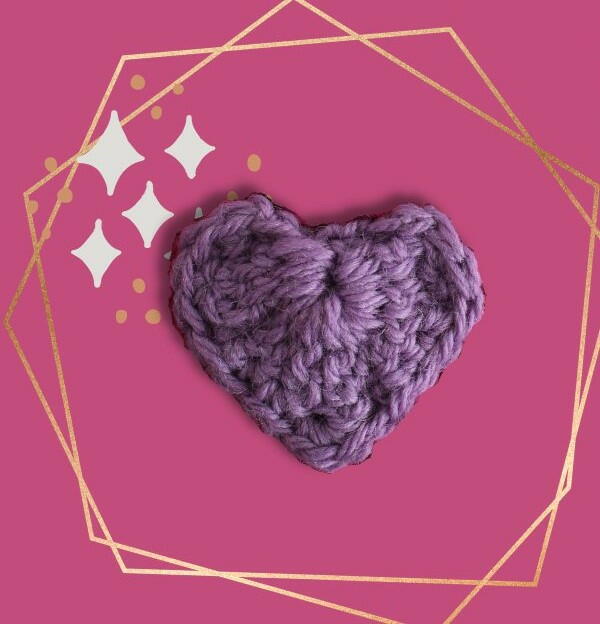 Lovely Lavender Crochet Heart Applique Lovely Lavender Crochet Heart Applique