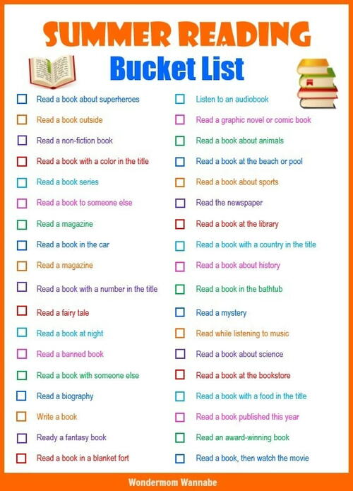 Summer Reading Bucket List Summer Reading Bucket List