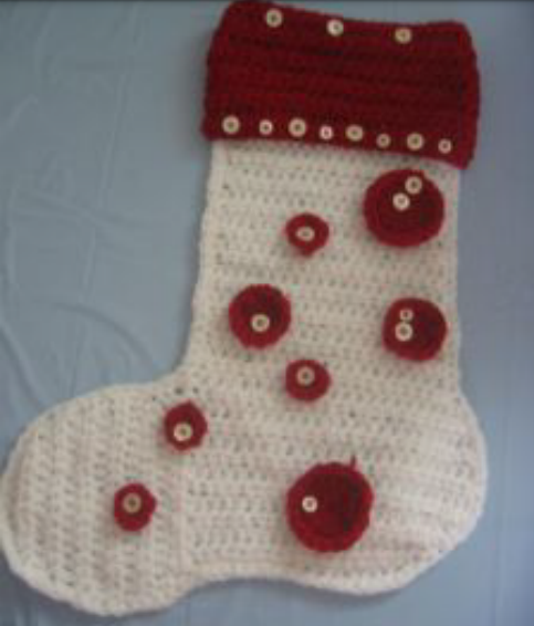 Button Christmas Stocking Button Christmas Stocking