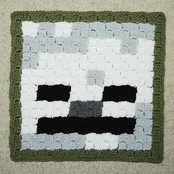 Minecraft Skeleton C2c Crochet Block Minecraft Skeleton C2c Crochet Block
