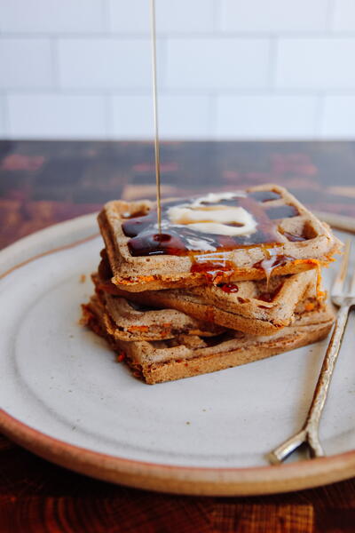 Crispy Carrot Spelt Waffles Crispy Carrot Spelt Waffles