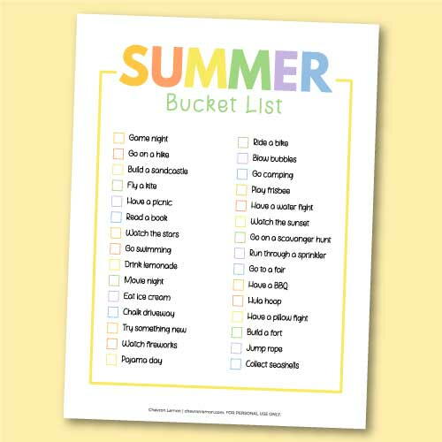 Summer Bucket List Summer Bucket List