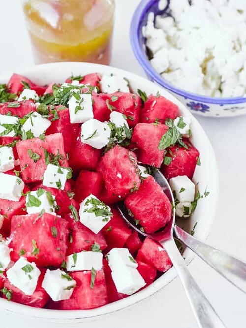 Refreshing Watermelon Feta Salad With Mint