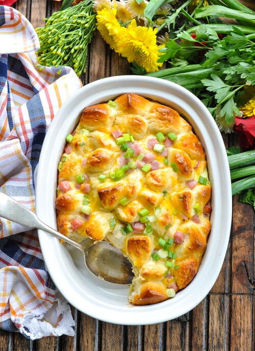 Overnight Ham Egg and Cheese Monkey Bread