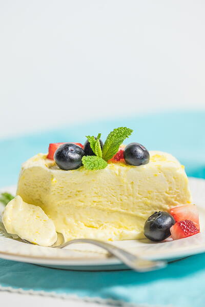 Lemon Semifreddo With Blueberries Lemon Semifreddo With Blueberries