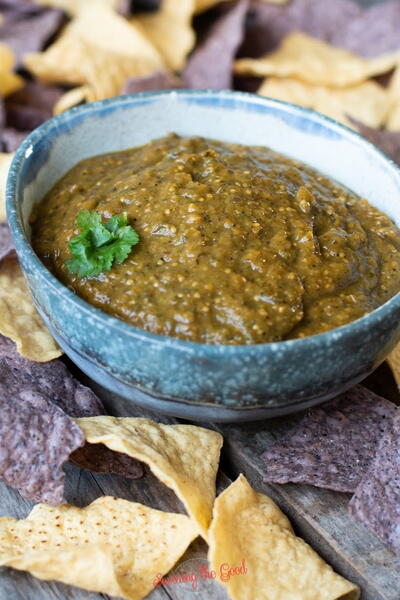 Roasted Tomatillo Salsa Recipe Salsa Verde Made On A Sheet Pan Roasted Tomatillo Salsa Recipe. Salsa Verde Made On A Sheet Pan