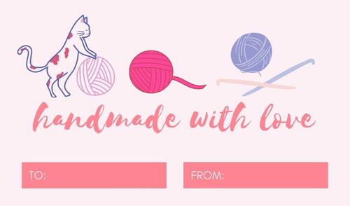 handmade With Love Gift Tags "handmade With Love" Gift Tags