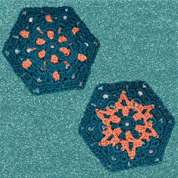 Blue Cohosh Hexagon Motif Coaster Blue Cohosh Hexagon Motif Coaster