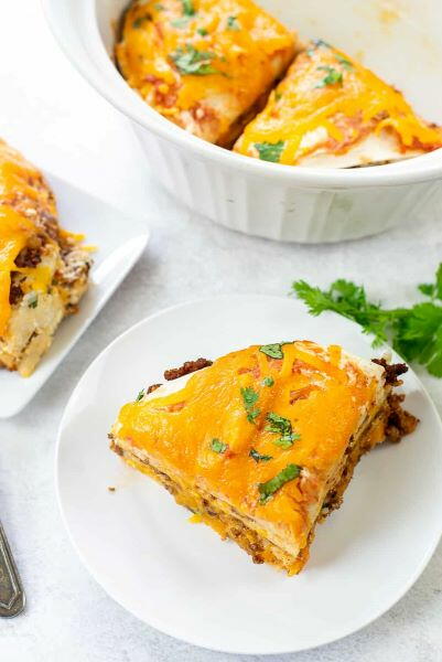 Easy Layered Burrito Casserole Easy Layered Burrito Casserole