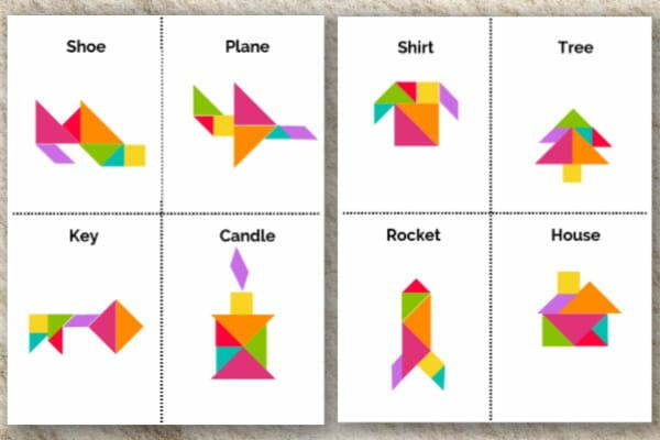 Free Printable Tangram Puzzle Cards