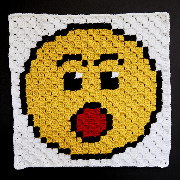Surprised Emoji C2c Crochet Block Surprised Emoji C2c Crochet Block