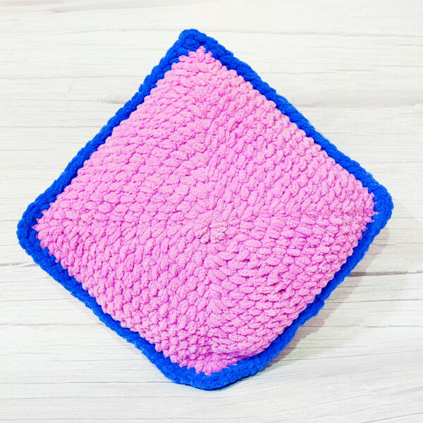 Cozy Square Crochet Plush Pillow Cozy Square Crochet Plush Pillow