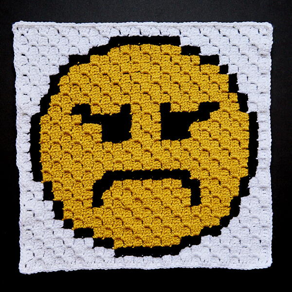 Angry Emoji C2c Crochet Block Angry Emoji C2c Crochet Block