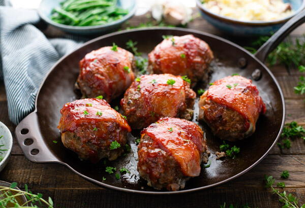 Mini Bacon Wrapped Meatloaf