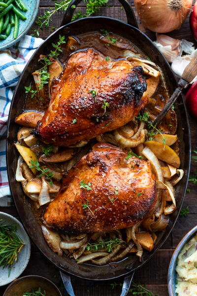 Roasted Chicken Breast With Molasses And Apples