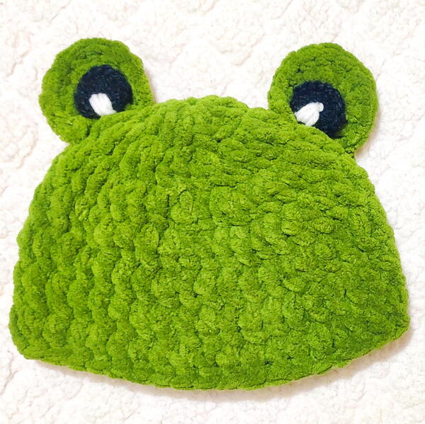 Easy Soft Plush Crochet Frog Baby Hat Easy Soft Plush Crochet Frog Baby Hat