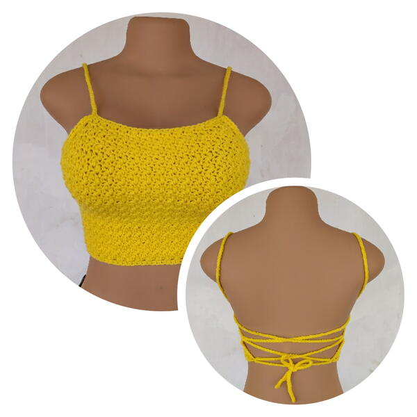 Crochet Backless Crop Top Crochet Backless Crop Top
