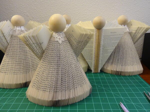 Folded Book Page Angels Folded Book Page Angels