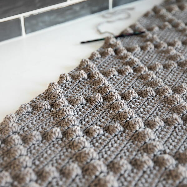 Rhombus Bobble Stitch Throw Rhombus Bobble Stitch Throw
