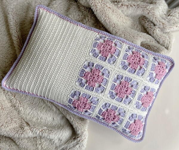 Floral Granny Square Cushion Floral Granny Square Cushion