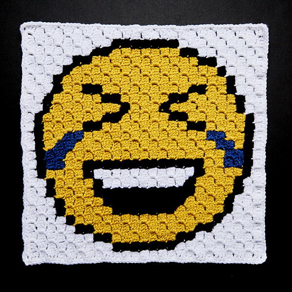 Laughing Emoji C2c Crochet Block Laughing Emoji C2c Crochet Block