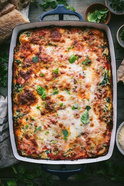 Ravioli Lasagna With Ricotta And Spinach