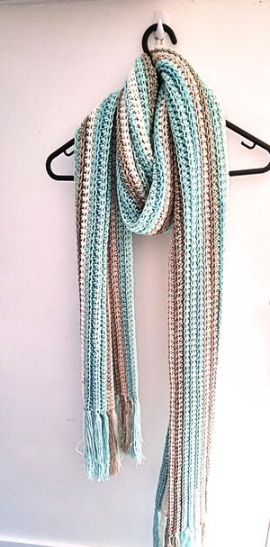 Ocean Breeze Crochet Scarf With Fringe Ocean Breeze Crochet Scarf With Fringe