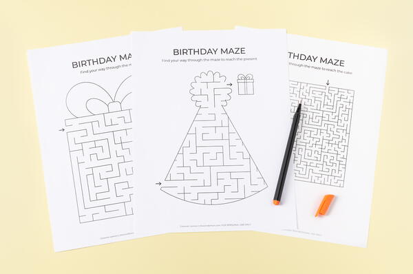 Printable Birthday Mazes Printable Birthday Mazes