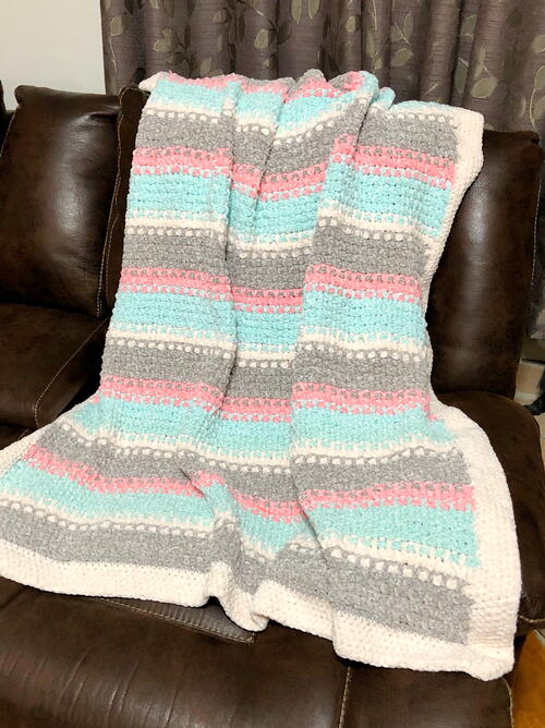 Soft And Sweet Textured Velvet Crochet Blanket