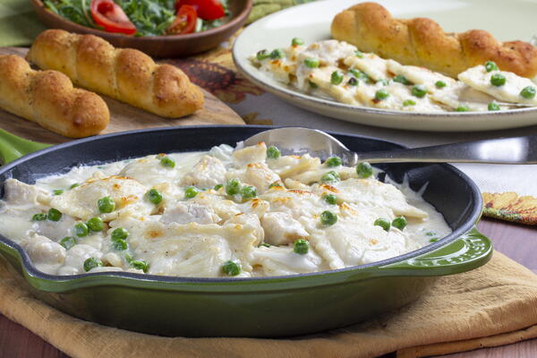 Creamy Chicken Ravioli Skillet