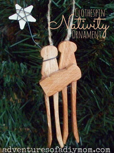 Lovely DIY Clothespin Nativity Ornament