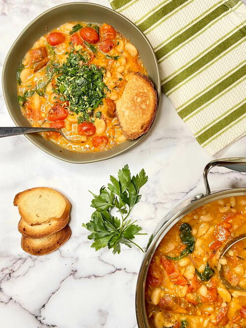 Roasted Tomato And White Bean Stew Roasted Tomato And White Bean Stew