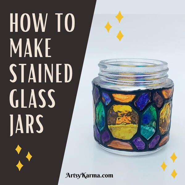 Diy Faux Stained Glass Jar Lanterns Diy Faux Stained Glass Jar Lanterns