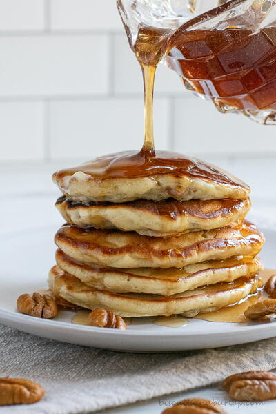 Banana Buttermilk Pancakes With Pecans