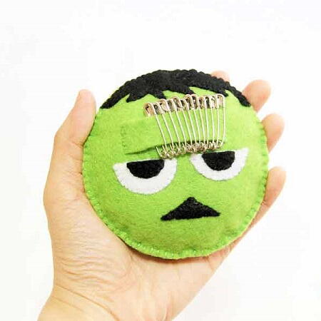Felt Frankenstein Safety Pin Holder Felt Frankenstein Safety Pin Holder