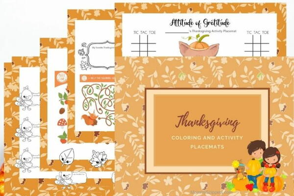 Thanksgiving Coloring And Activity Placemats Thanksgiving Coloring And Activity Placemats