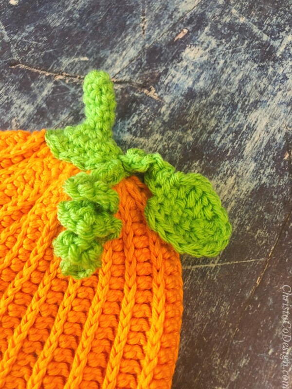 Crochet Pumpkin Stem, Leaf And Vine