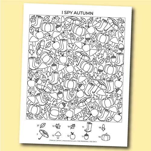 Printable I Spy Autumn Printable I Spy Autumn