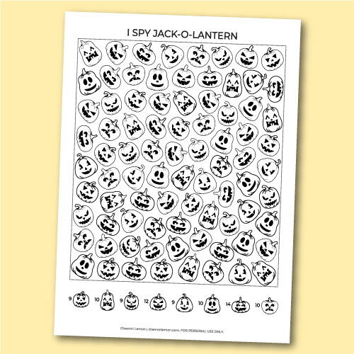 Printable I Spy Jack-o-lantern Printable I Spy Jack-o-lantern