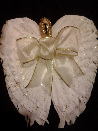 Coffee Filter Angel Wings Ornament