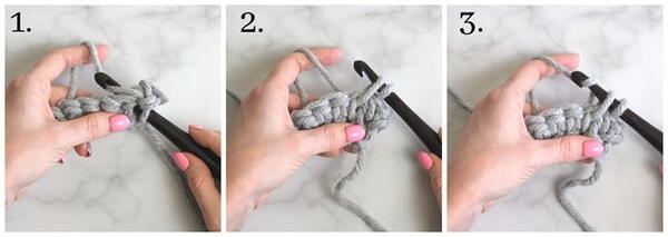 Crochet waistcoat stitch in rows - step 7