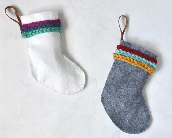 Mini Felt Hand Sewn Christmas Stockings Mini Felt Hand Sewn Christmas Stockings