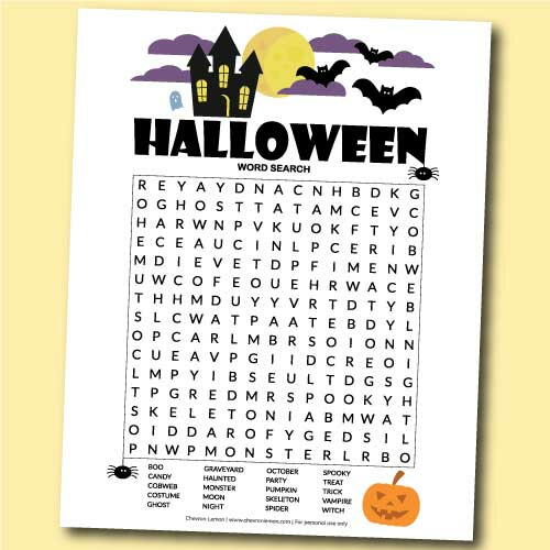 Printable Halloween Word Search Printable Halloween Word Search