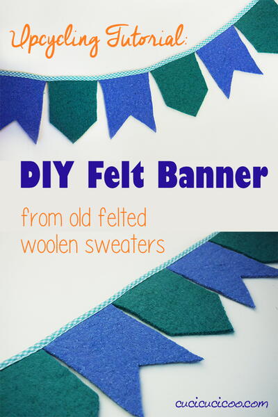 Banner From Felted Wool Sweaters Banner From Felted Wool Sweaters