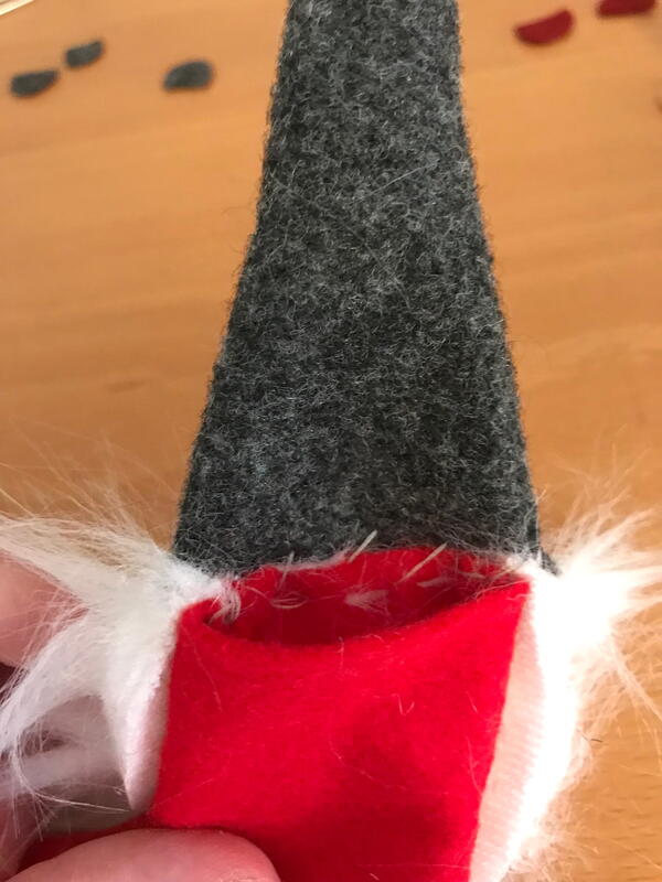 Mini Christmas Gnome Stockings - Step 10